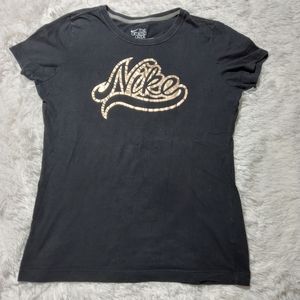 COPY - Nike Black Slim Fit Top with Gold Lettering